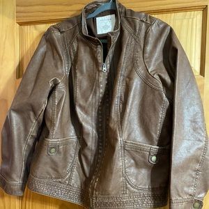 NWT Sonoma faux leather moto jacket size 1x